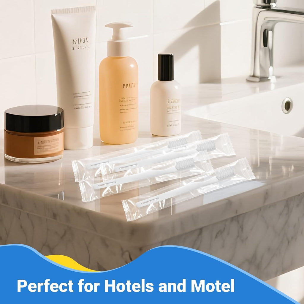 200 Pack Disposable Toothbrushes Bulk, Individually Wrapped Disposable Toothbrush, Soft Bristle Travel Toothbrushes, Single Use Toothbrush for Adult Hotels Guest Travel Donation Homeless