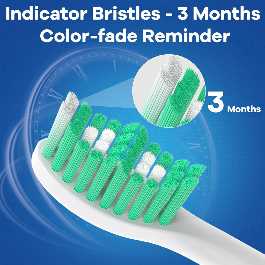 Toothbrush Heads for Philips Sonicare Essence Elite Advance Xtreme CleanCare E-Series Electric Sonic Screw-on Brush Replacement HX7022/66 HX7023 HX7001 with Cap, 6 Pack
