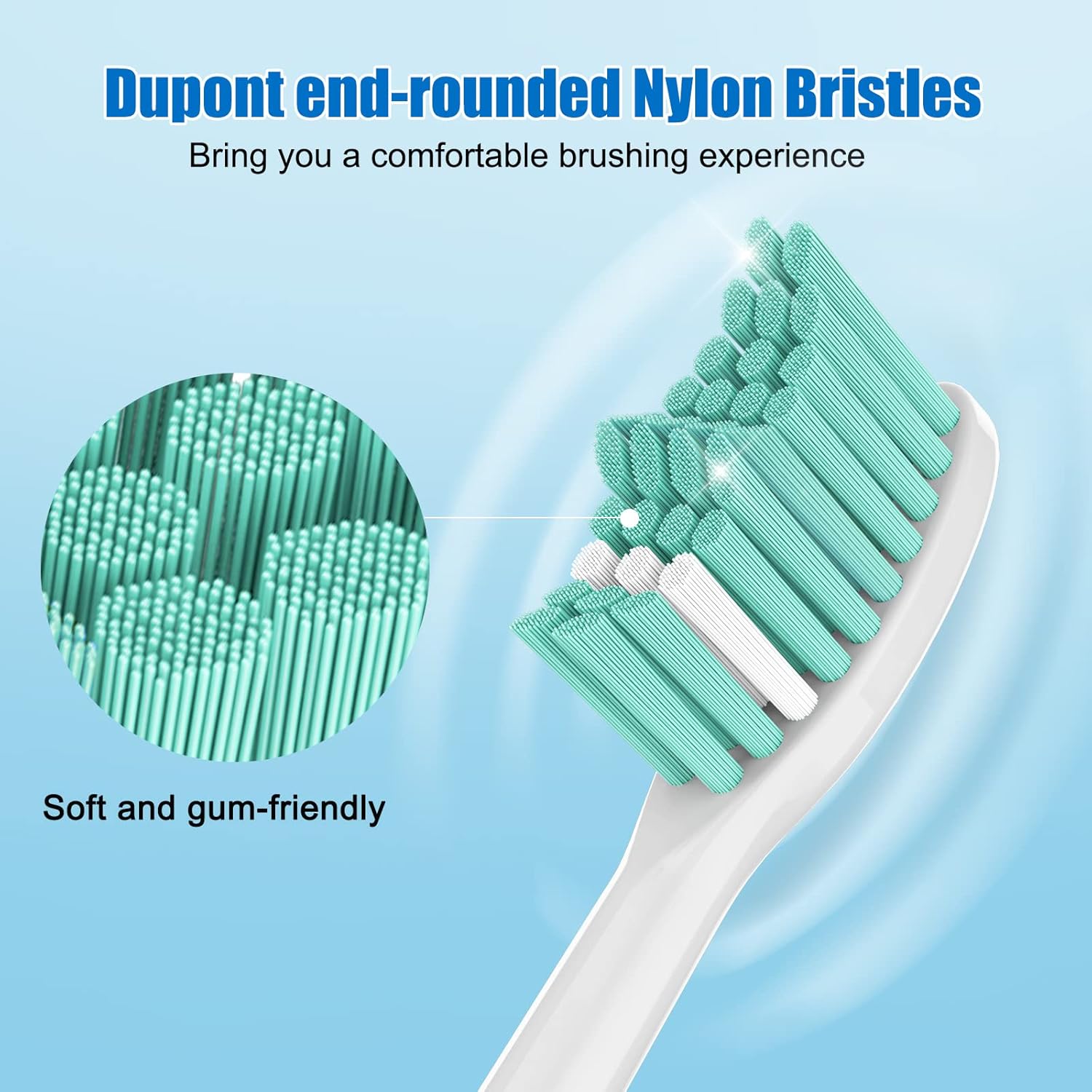 Replacement Brush-Heads Compatible with Philips Sonicare: e-Series Toothbrush Heads HX7022/66 fits Essence & CleanCare Electric Brush Handles, 6 Pack