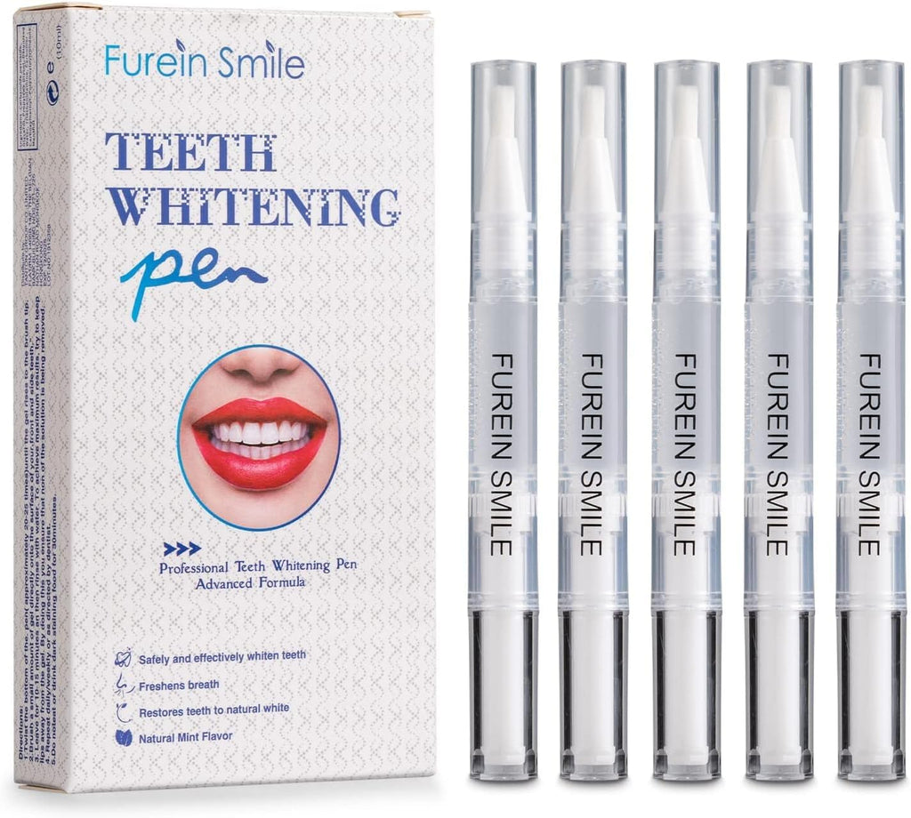 Teeth Whitening Pen 5 Pens 50+ Whitening Treatments -Removes Years of Stains 35% Carbamide Peroxide Tooth Whitener Brush Gel Pen