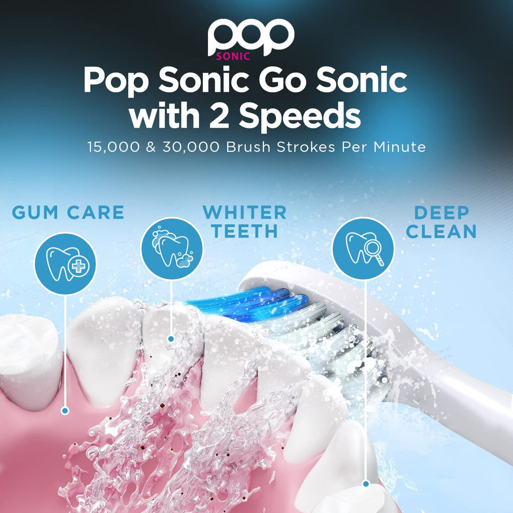 Pop Sonic Electric Toothbrush (Purple Bubble) - Travel Toothbrushes w/AAA Battery | Kids Electric Toothbrushes with 2 Speed & 15,000-30,000 Strokes/Minute, Dupont Nylon Bristles