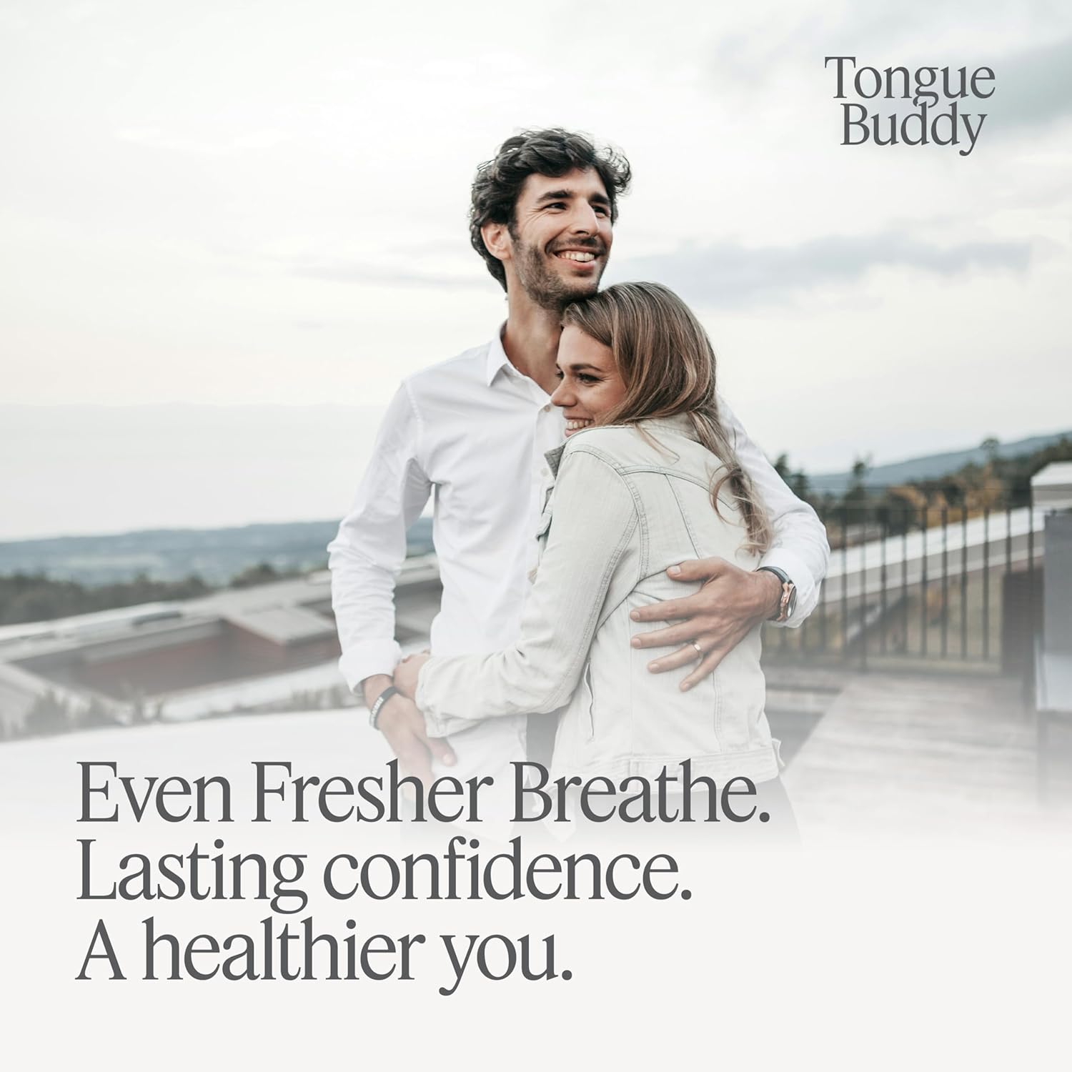 TheTongueBuddy™ Effective Tongue Scraper for Adults - Ergonomic Tongue Cleaner Promotes Fresher Breath, Travel-Friendly Beauty and Personal Care Essential (Onyx Black)