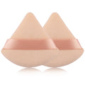 2 Pcs EVAOUXIU Triangle Powder Puff for Face Powder, Soft Plush Setting Powder Puff, Velour Cosmetic Foundation Blender Sponge Beauty Makeup Tools (Nude)