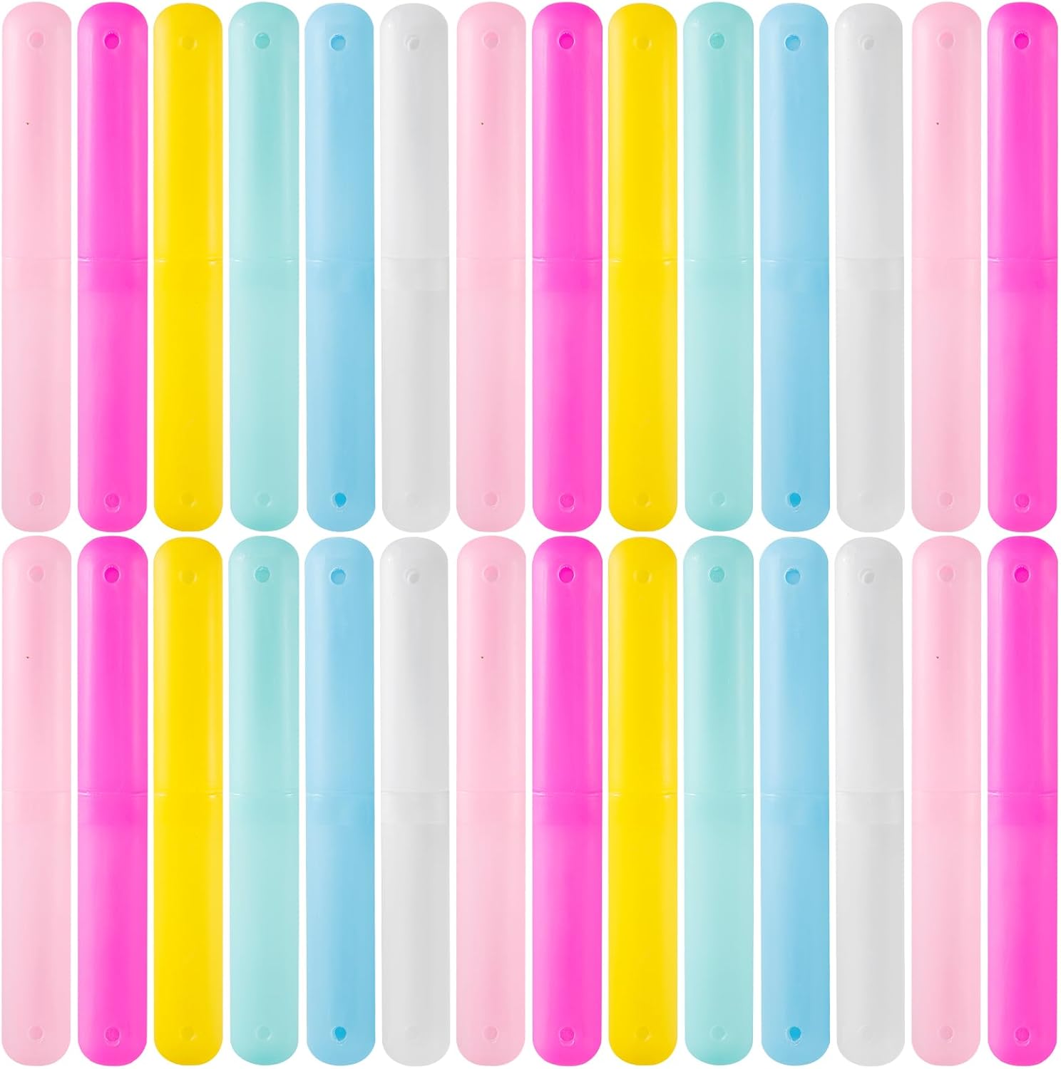 24 PCS Toothbrush Case Set,Travel Toothbrush Case,Plastic Portable Toothbrush Holder,Dust-proof Toothbrush Box Storage,Toothbrushes Carrier for Traveling,Bathroom,School,Home, Camping,6 Colors
