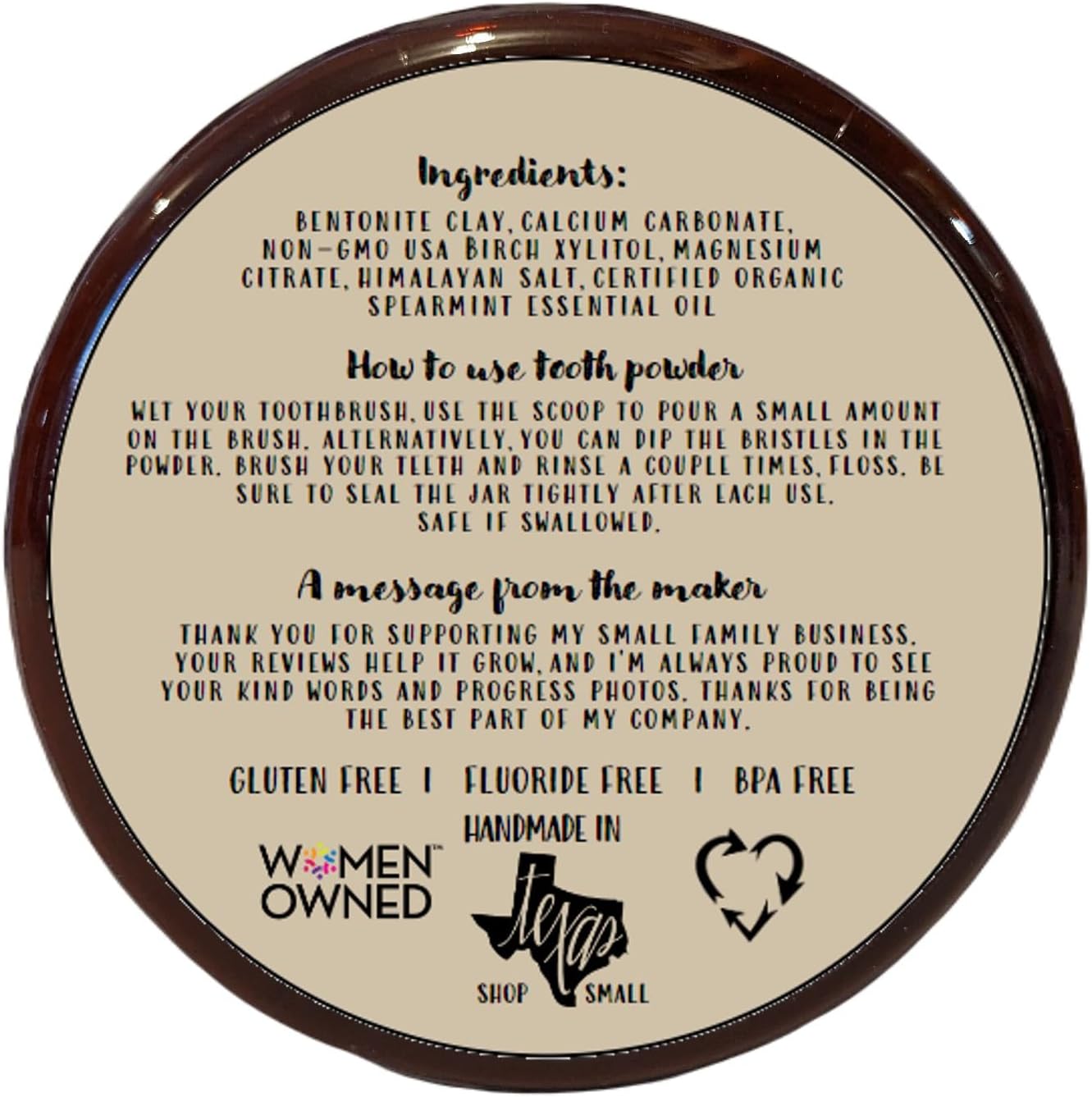 Simply Sooney Remineralizing Vegan Mineral Tooth Powder I Spearmint Formula I Natural Whitening I Stronger Teeth 1.5oz (1.5oz jar)