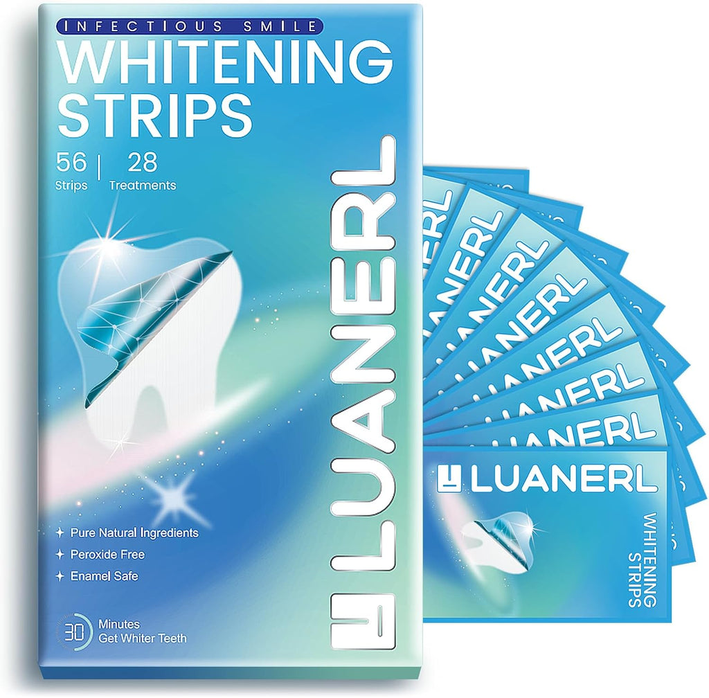 Teeth Whitening Strips 56 Strips - 28 Treatments,Peroxide & Sensitivity Free,Enamel Safe with Soothing Natural Ingredients for Deep Stains Removal