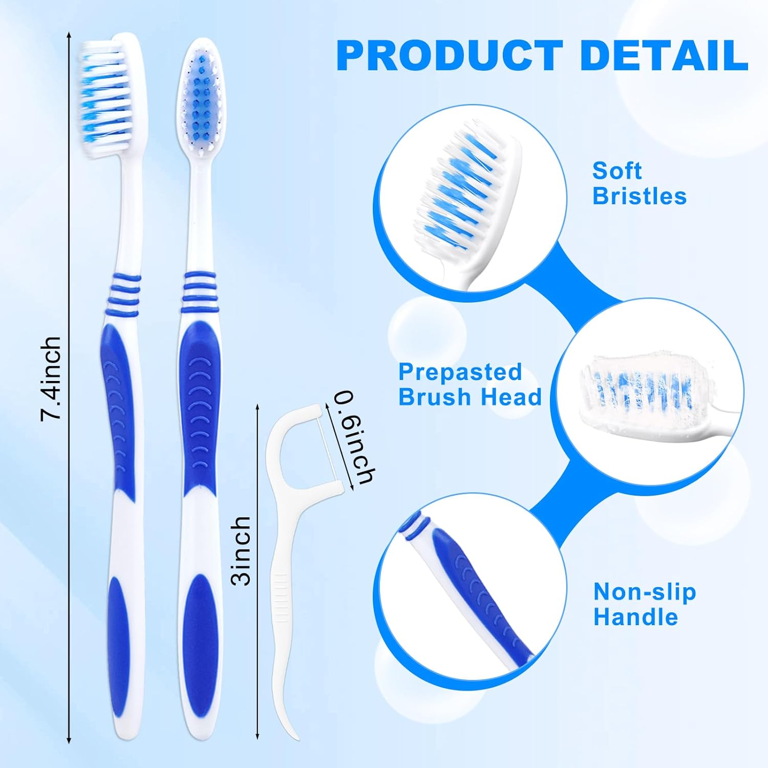 200 Prepasted Disposable Toothbrushes with Dental Floss Individually Wrapped Pre Pasted Toothbrushes Soft Bristle Travel Tooth Brush Single Use Wrapped for Hotel, Camping, Travel, Homeless