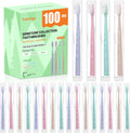 100 Pack Premium Disposable Toothbrush with Tongue Scraper – Individually Wrapped Bulk Travel Toothbrushes, Soft Bristles for Guests, Hotel, Vacation Rental, Home & On The Go,4 Colors
