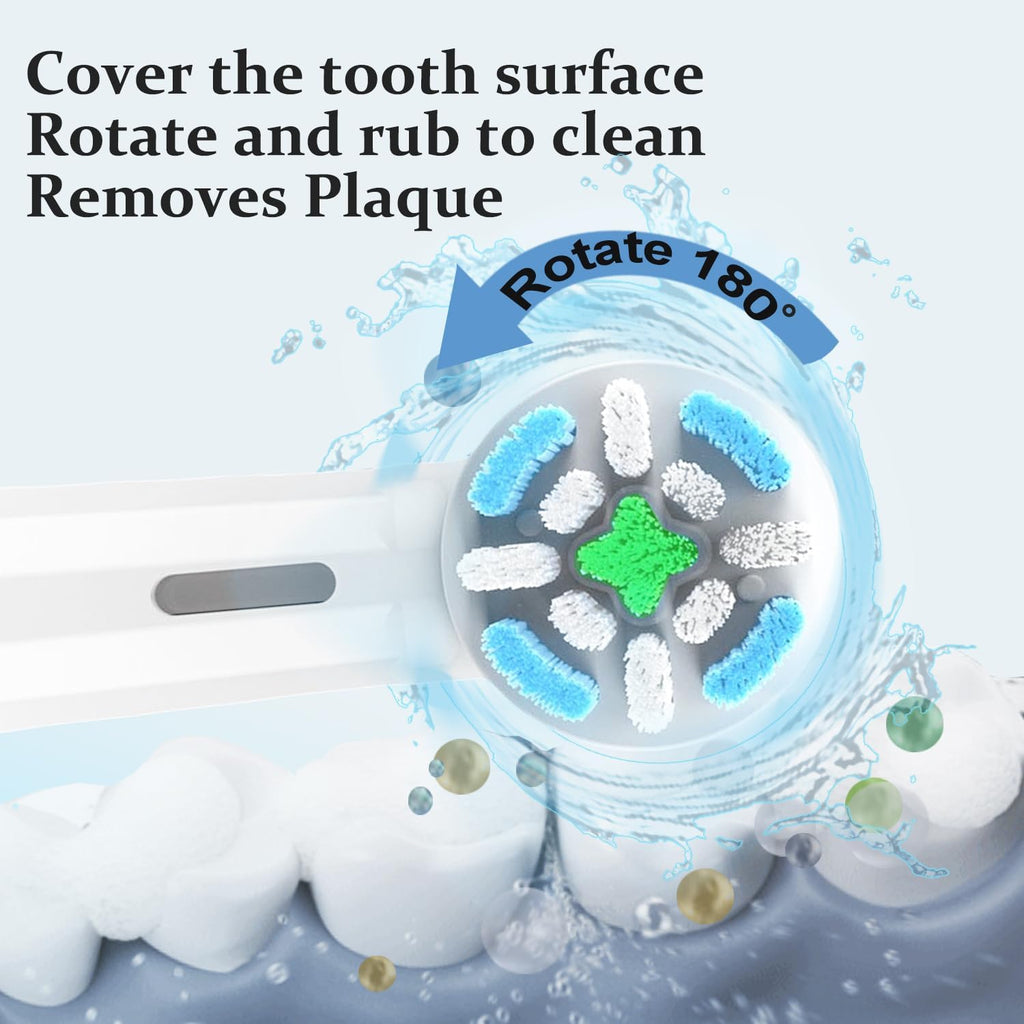 IO Replacement Brush Heads Compatible with Oral B iO Series 2-10 Electric Toothbrushes (3Black+3White, 6 PCS)