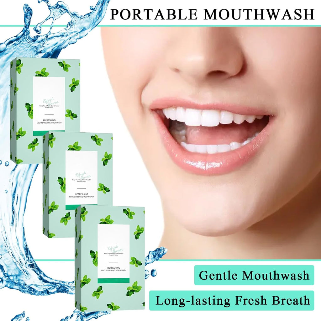 Travel Size Mouthwash,Mini Mouthwash Travel Size Bulk Portable Mouth Wash Set,Individual Small Travel Mouth Wash Packets for Fresh Breath(Pack of 60) A19