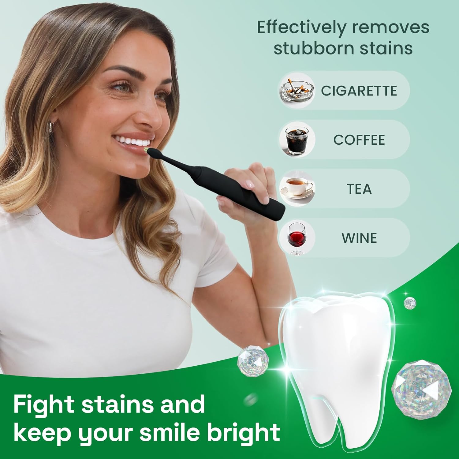 Brushmo Whitening Replacement Toothbrush Heads Compatible with Philips Sonicare DiamondClean HX6062/65, Black, 8 Pack