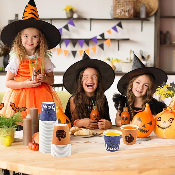 Tamone 300 Pack Halloween Cups 3 oz Bathroom Cups, Small Mouthwash Cups, 3 oz Paper Cups Disposable,3oz Orange Paper Cups for Party, Picnic, BBQ, Travel, Home and Event