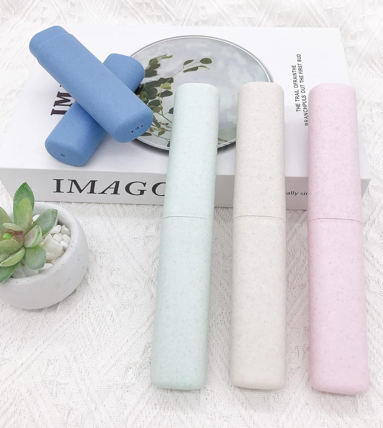 SietDESEO 4 Pack Toothbrush Travel Case, Portable Breathable Toothbrush Holder for Travel, Business, Camping, School