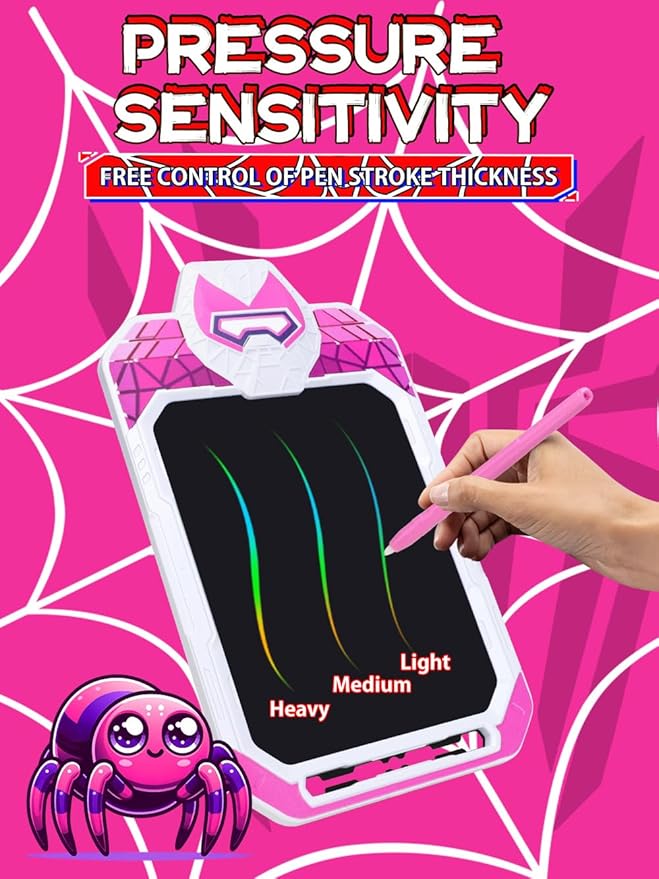 LCD Writing Tablet for Kids 10 Inch Spider Hero for Toddler 3 4 5 6 7 8 - Paint, Doodle Board, Drawing Pad - Travel Toys, Road Trip Car Activities, Birthday Christmas Gift Boys & Man