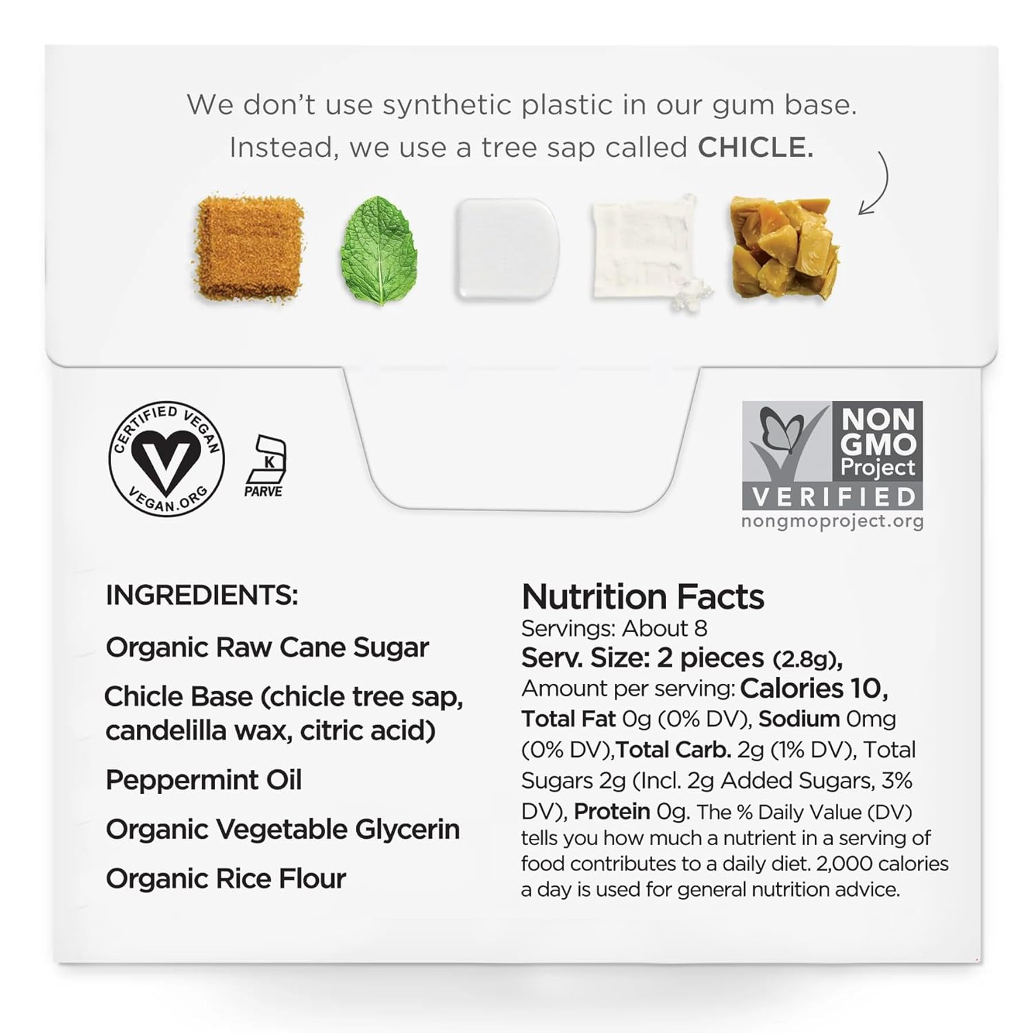 SIMPLY Gum Peppermint, Plastic-Free Natural Chewing Gum, Heart Box 6 Pack (90 Pieces) | Vegan, Kosher, Non GMO, Aspartame Free and Sorbitol Free