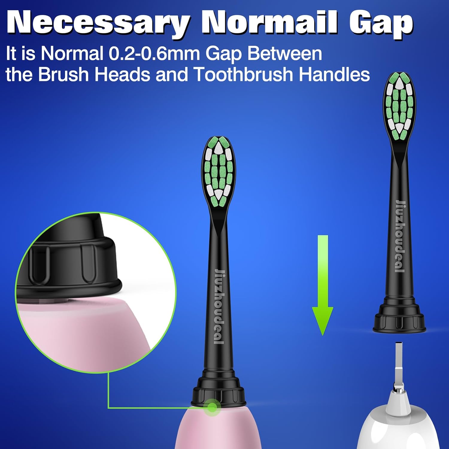 Replacement Heads for Philips Sonicare Toothbrush, Replacement Brush Heads Compatible with Phillips Sonicare Electric Toothbrush, 10-Pack, Black