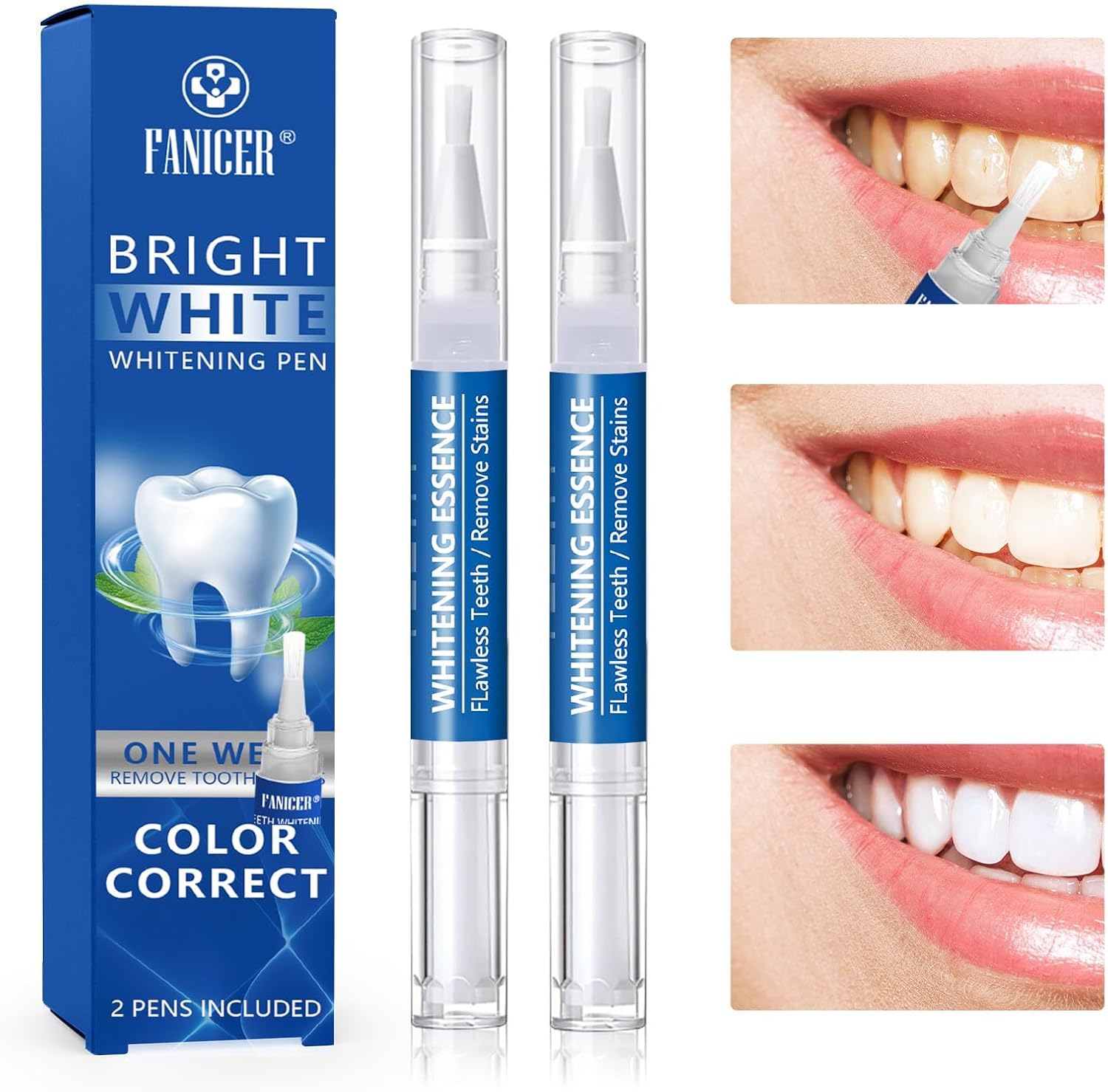 2 Count Teeth Whitening Pen, Teeth whitening Stick,Teeth White Gel, Great for Tooth Whitening, User-Friendly, Beautiful White Smile, Mint Flavor