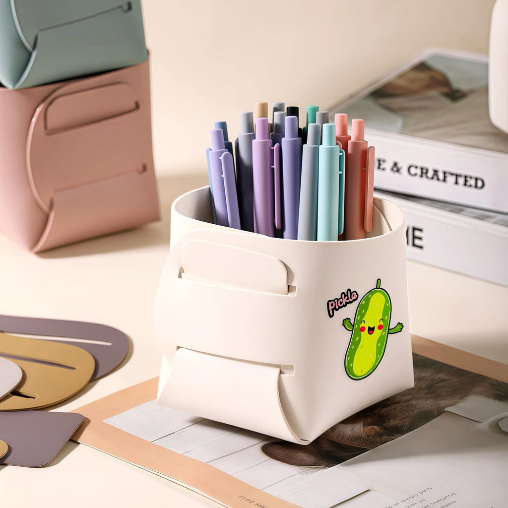 Pickle Makeup Brush Holder, Decorative Desk Organizer for Jewelry Pen Pencil Glasses Storage, Pickle Lovers Themed Gifts Stuff For Girls Teens Kids Women!