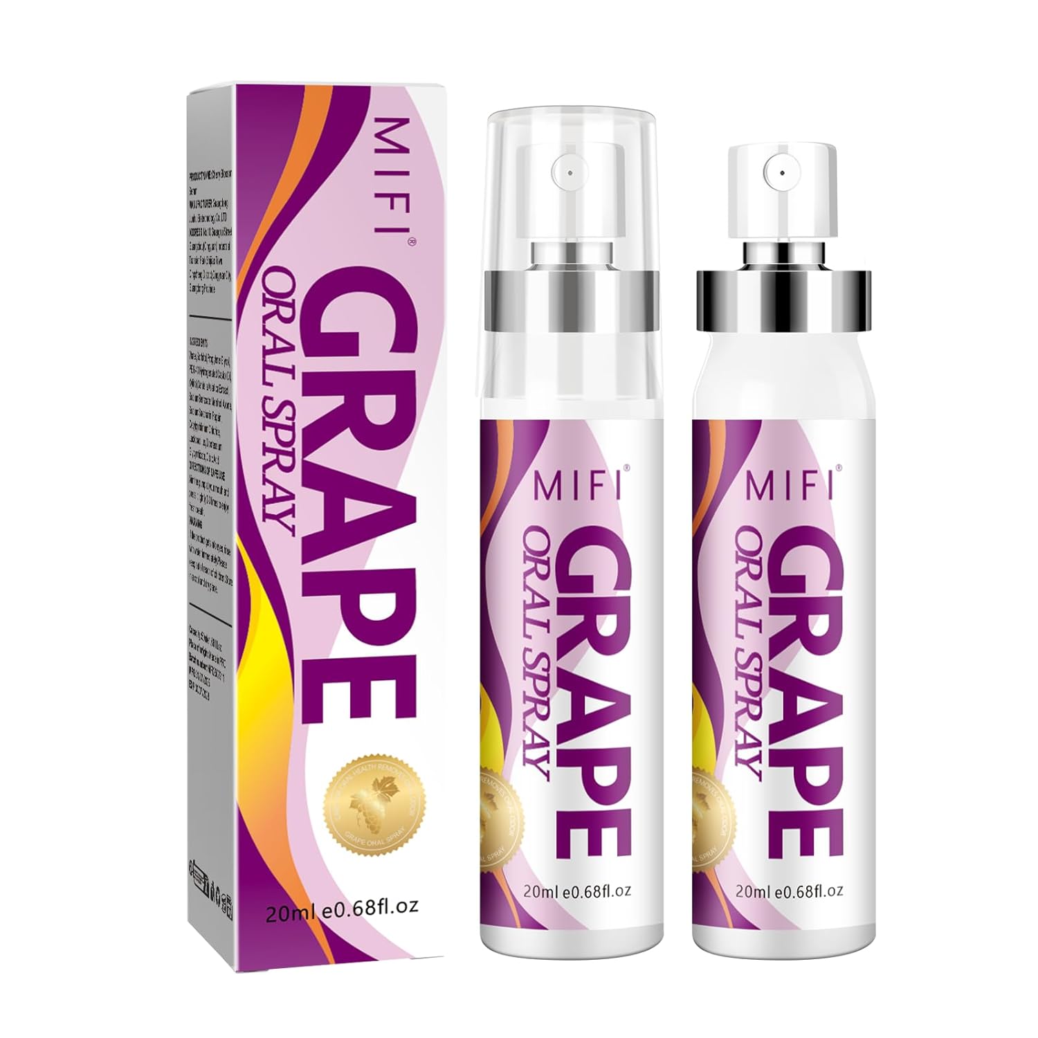 Oral Spray for Adult - Sugar-Free, Breath Freshener Spray, Dry Mouth Spray, Fights Bad Breath, Compact and Portable (Grape Flavor*2Pack)