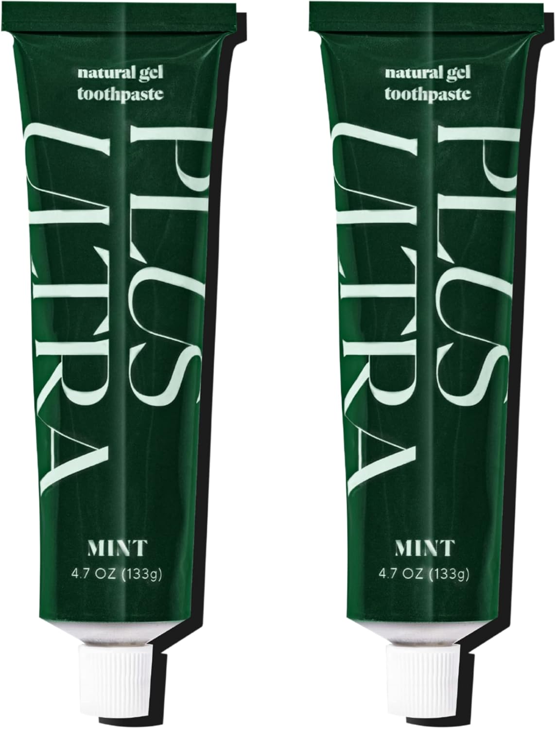 Plus Ultra Organic Fluoride-Free Gel Toothpaste in Aluminum Tube | Eco-Friendly, SLS Free | Made with Aloe, Peppermint, Bamboo Extract | for Sensitivity & Whitening | Made in USA, 4.7oz (Pack of 2)