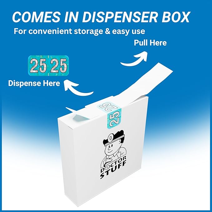 2025 Year Stickers, Doctor Stuff 2025 Chart Stickers, Holographic Aqua Colored, USA Made Year Labels for End Tab File Folders, 500 Labels per Roll, 1 Roll, 3/4" x 1-1/2"