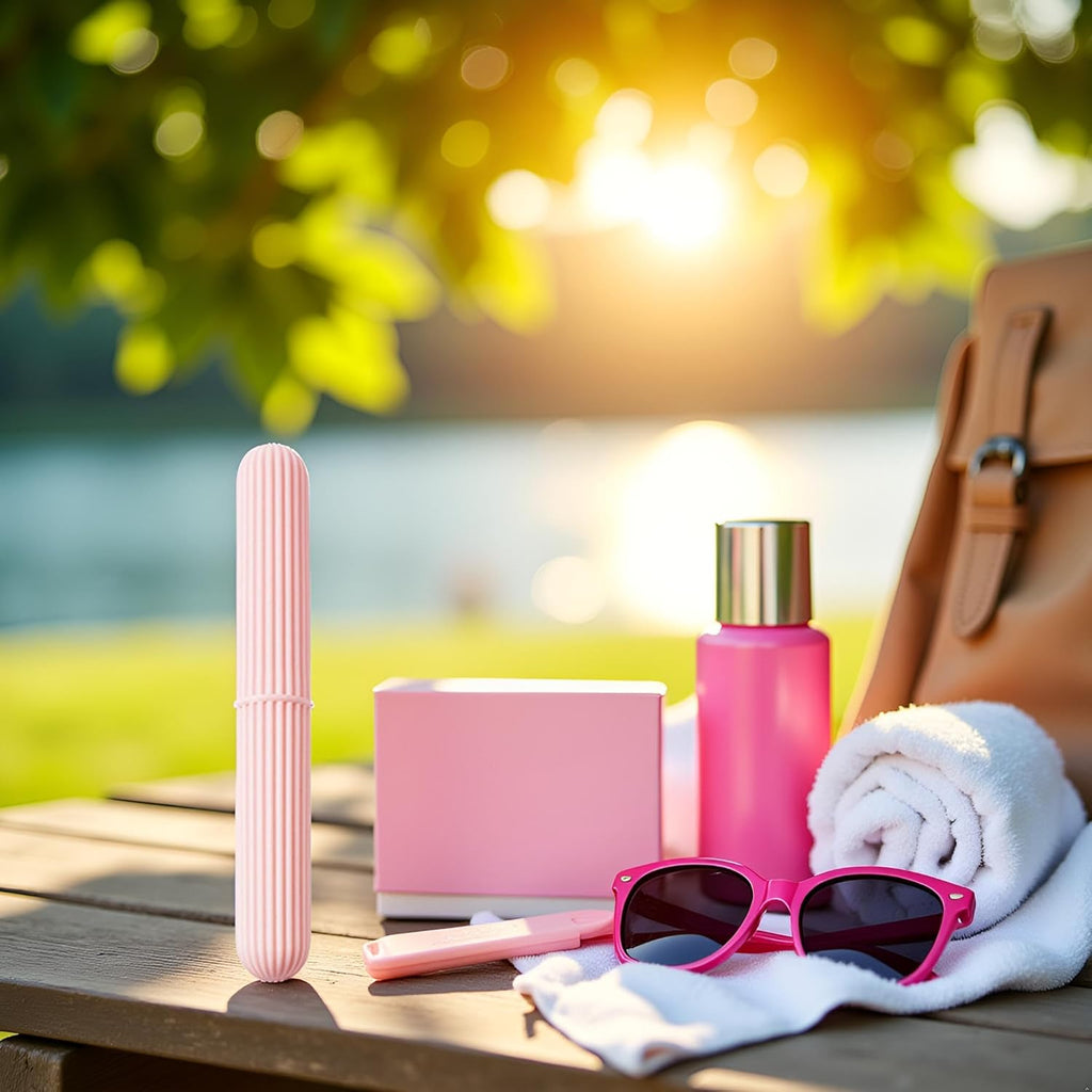 Pink Portable Toothbrush Box With Lid Protective Holder Cover Storage For Case For Outdoor Traveling Camping Dust Proof Toothbrush Box With Lid Toothbrushes and Accessories 21.9cm long