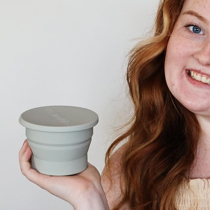 Menstrual Cup Sterilizer, Period Disc Cleaner, Period Cup or Menstrual Disk Travel Wash Case, Multi-Use Shaker for Cleaning or Storage Container, Reusable Menstral Sanitizer (Grey)