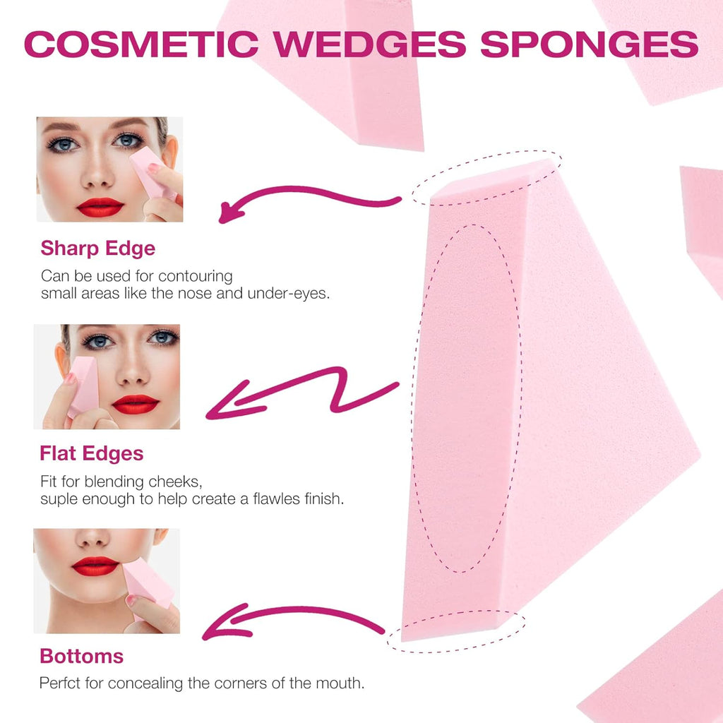 WSYUB Makeup Sponges Wedges, Disposable Makeup Applicator Cosmetic Wedges Sponges for Foundation Latex Free, Medium Size