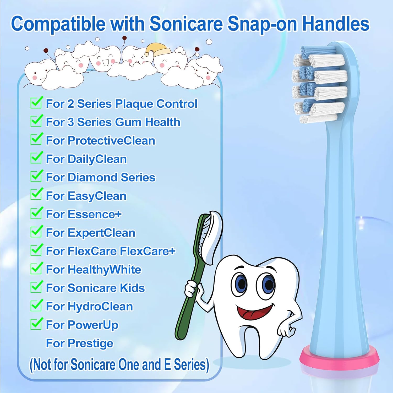 8 Pack Kids Replacement Brush Heads Compatible with Philips Sonicare Electric Toothbrushes,Ultra Soft Bristles for Gentle Cleaning