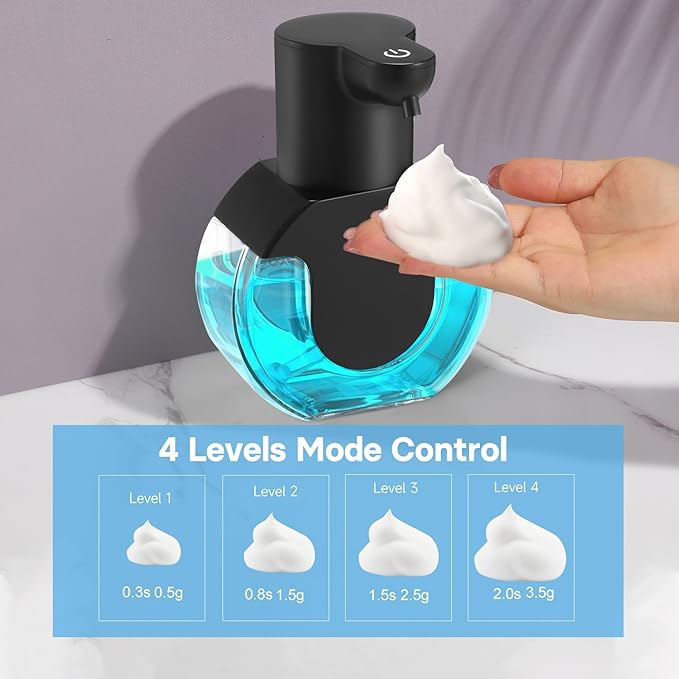 2 Pack Automatic Soap Dispenser,14.2oz/420ML Touchless Automatic Foaming Hand Soap Dispenser,Rechargeabled Wall Mounted Smart Pump for Bathroom Kitchen