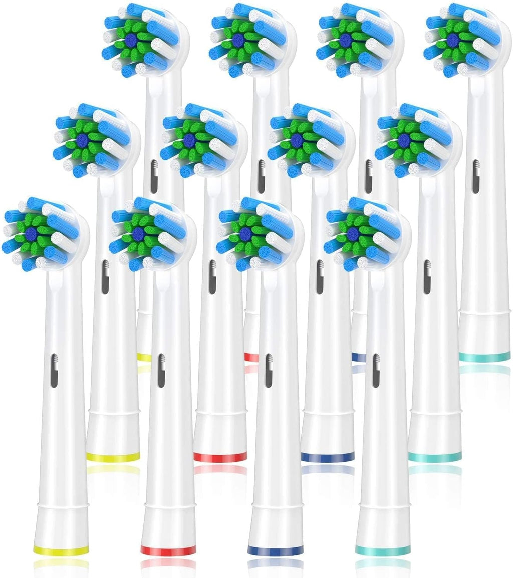 Replacement Brush Heads Fit for Braun Oral b, Compatible with Oral-B Pro 1000/2000/3000/5000/6000 Smart and Genius Electric Toothbrush, 12 Pcs (White)