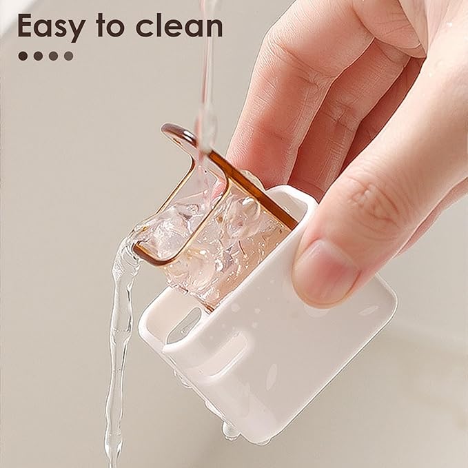 4 Pack Toothbrush Holders for Bathrooms Shower, Wall Mount Toothbrush Organizer with Cover, Self Adhesive Electric Toothbrush Storage, Quick Dry Toothbrush Hanger (Orange)