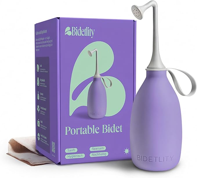 Butt & Intimate Shower 3.0 – Mobile Travel Bidet & Sustainable Intimate Shower, Replaces Wet Wipes, Saves Toilet Paper, Portable Handheld Bidet, Travel Bag Included, BPA-Free - Proud Purple