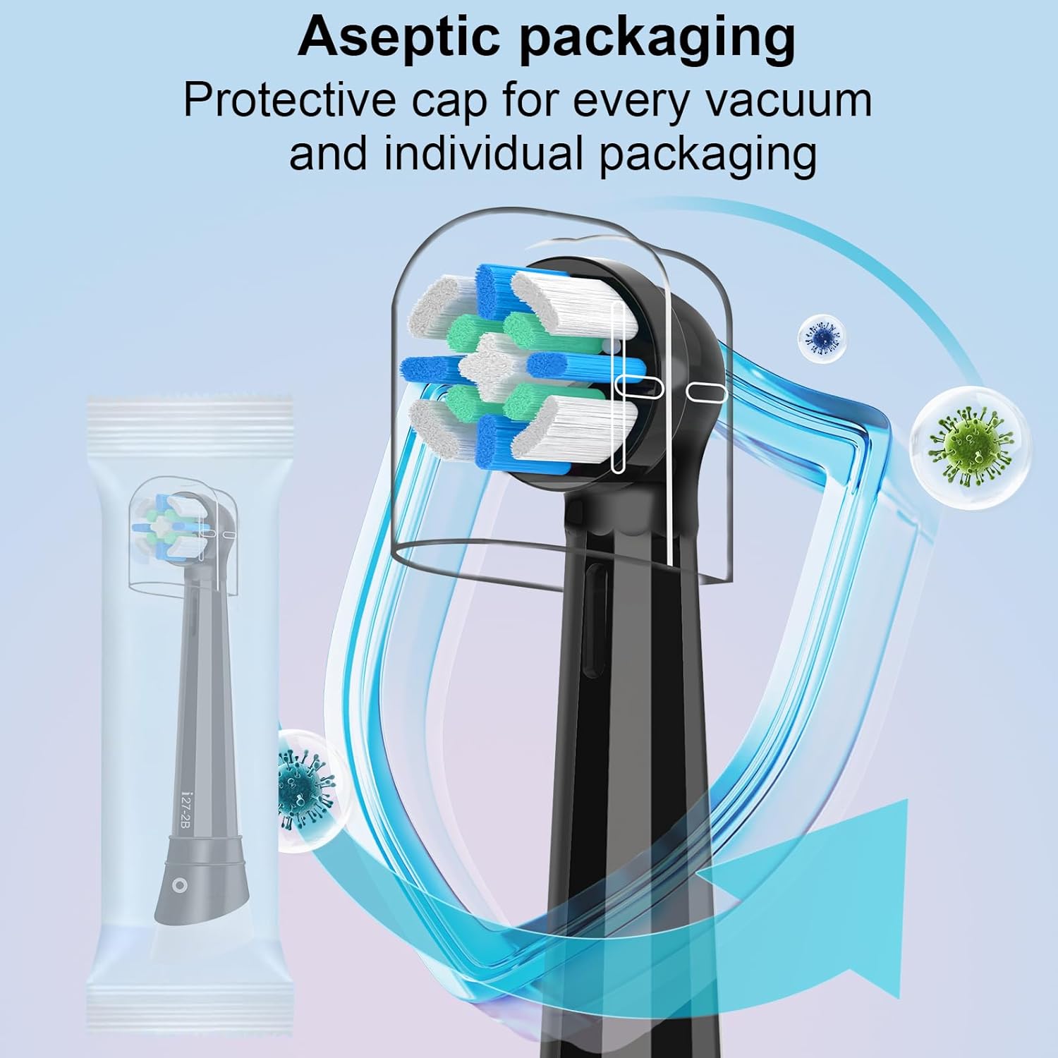 8PCS iO Replacement Heads Compatible with Oral B IO 2/3/4/5/6/7/8/9/10 Series Electric Toothbrush,Compatible with Oral B io Series Toothbrush Heads with Medium Bristles,Black