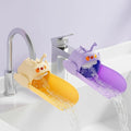 2 Pack Faucet Extender for Toddlers, Silicone Faucet Extender, Easy Install Sink Spout Extender for Kids Hand Washing Fits Standard and Gooseneck Faucet (Purple & Yellow)