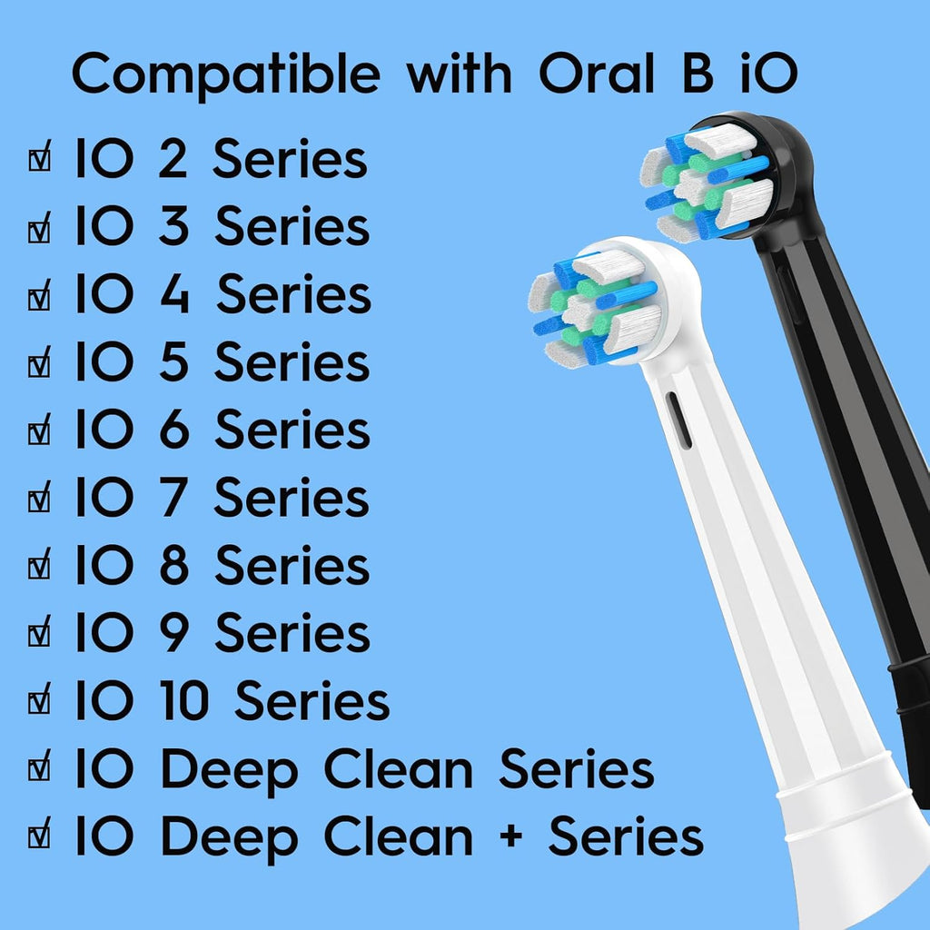 12 Count IO Replacement Heads Compatible with Oral B IO 2/3/4/5/6/7/8/9/10 Series Electric Toothbrushes, Medium Softness Brush Heads Compatible with Oral B iO for Teeth and Gums Care (Black)