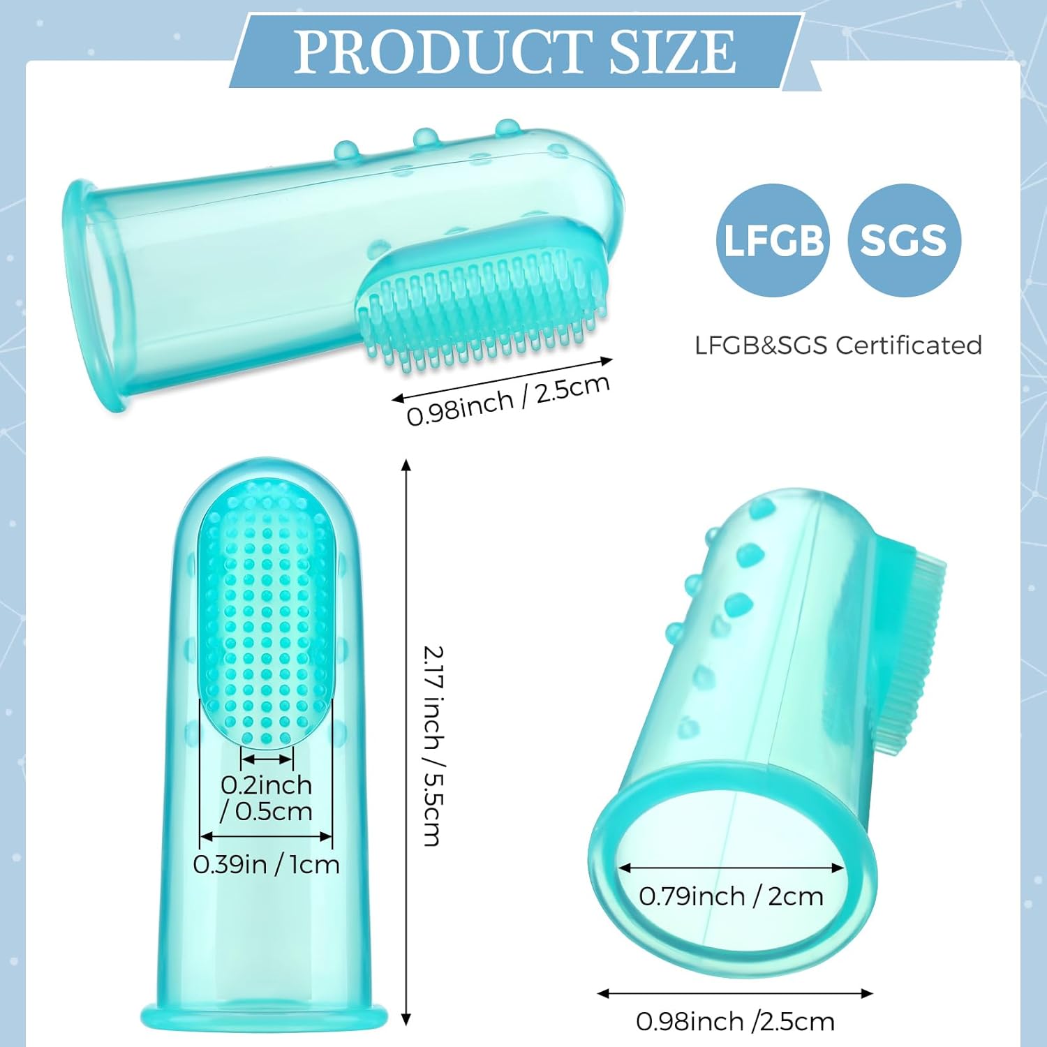 Zopeal 8 Sets Baby Finger Toothbrush for Toddler Kids with Boxes Travel Storage Case Silicone Soft Finger Toothbrush for Infant Newborns Lids Training Healthy Oral Habits Teething Cleaning Massaging