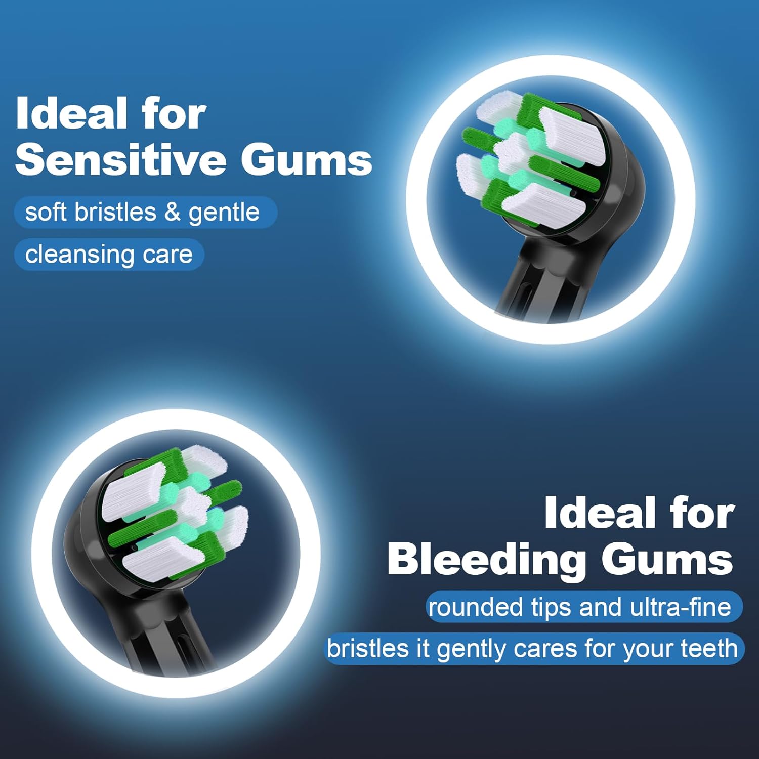 IO Replacement Heads Compatible with Oral B iO 2 3 4 5 6 7 8 9 10 Series Electric Toothbrush, 10 Pcs Brush Heads Compatible with Oral B for Teeth Clean (Black)