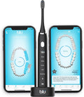 Blu Smart Electric Toothbrush, Sonic Power Toothbrush with Interactive Live Tracking App for Adults (Black)