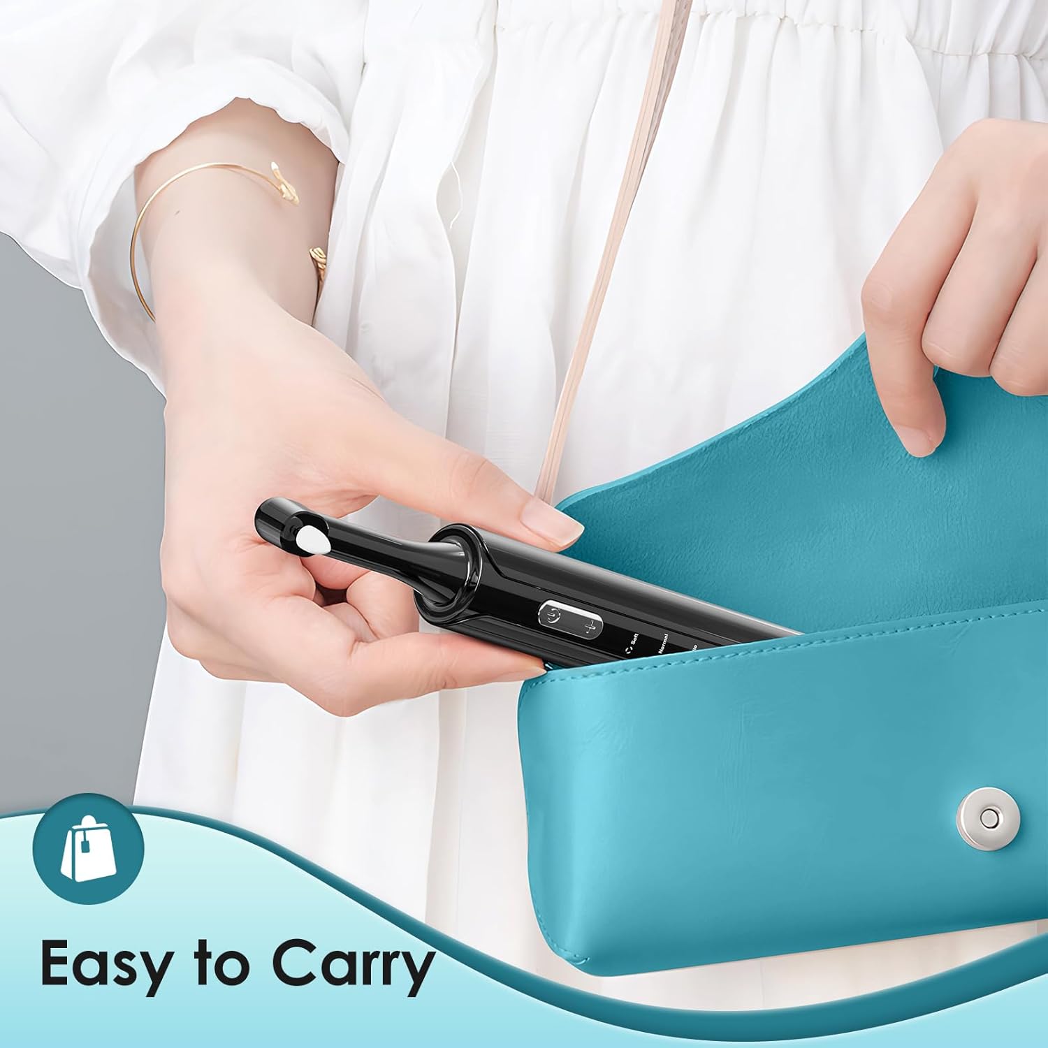 Tooth Polisher, Rechargeable Teeth Polisher with 5 Brush Heads, 4 Speed Modes, Tooth Whitening Kit for Cleaning and Polishing, LED Light, 3 Polish Pastes, IPX6 Waterproof Teeth Cleaning Tools, Black