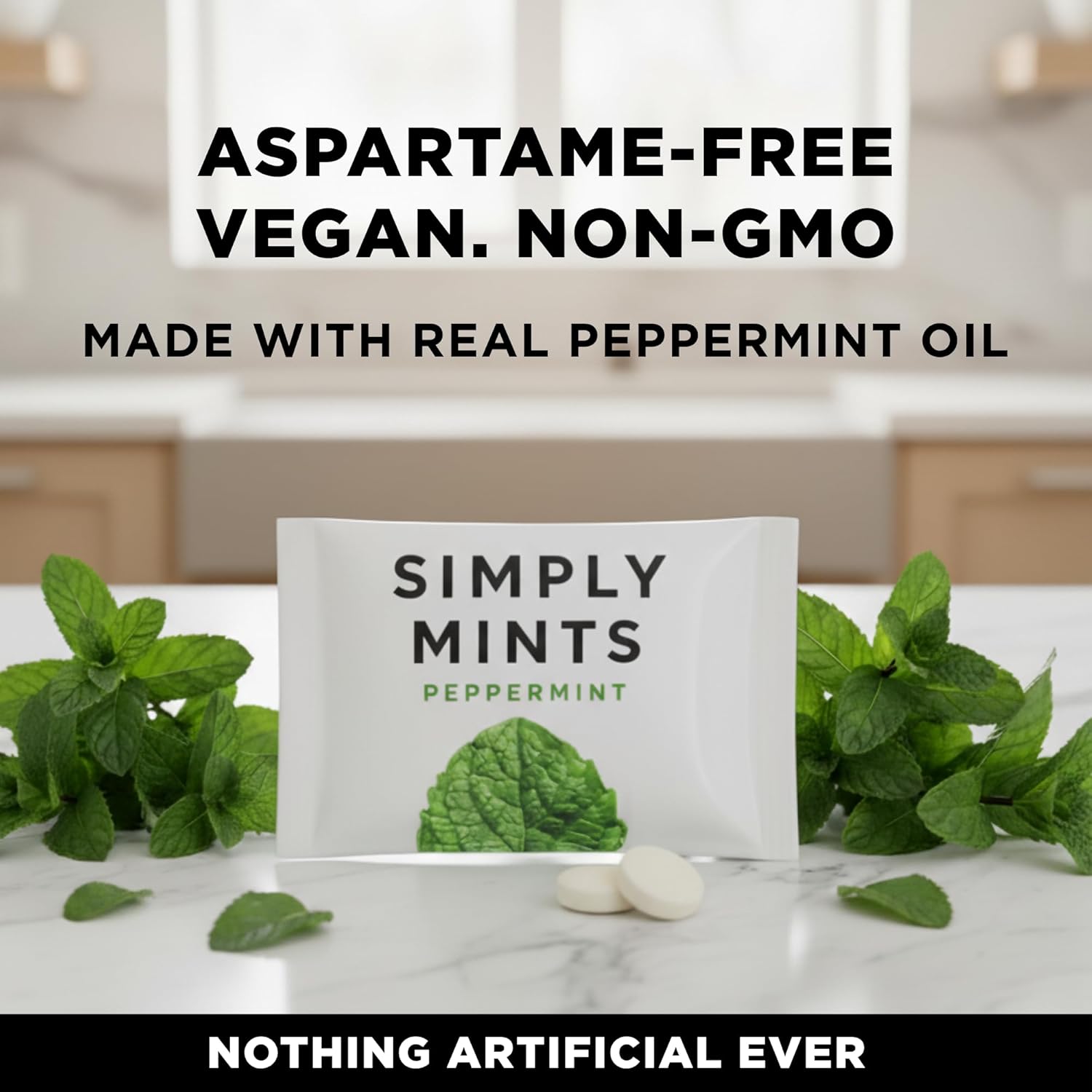 SIMPLY Peppermint Breath Mints, Individually Wrapped Breath Mints in Bulk, 50 Packets (2 per Packet) | Perfect for Office, School, Travel, Party Favors, Restaurants & Hospitality