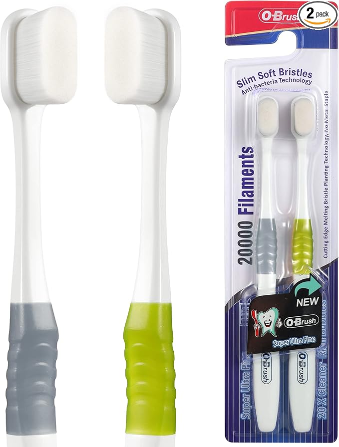 B Rush Extra Soft Toothbrush, Ultra Soft Toothbrush for Sensitive Gums, 20k Nano Floss Bristles Soft Toothbrushes for Pregnant Women, Elderly and Gum Sensitivity, Oral Care Brushes,Pack of 2