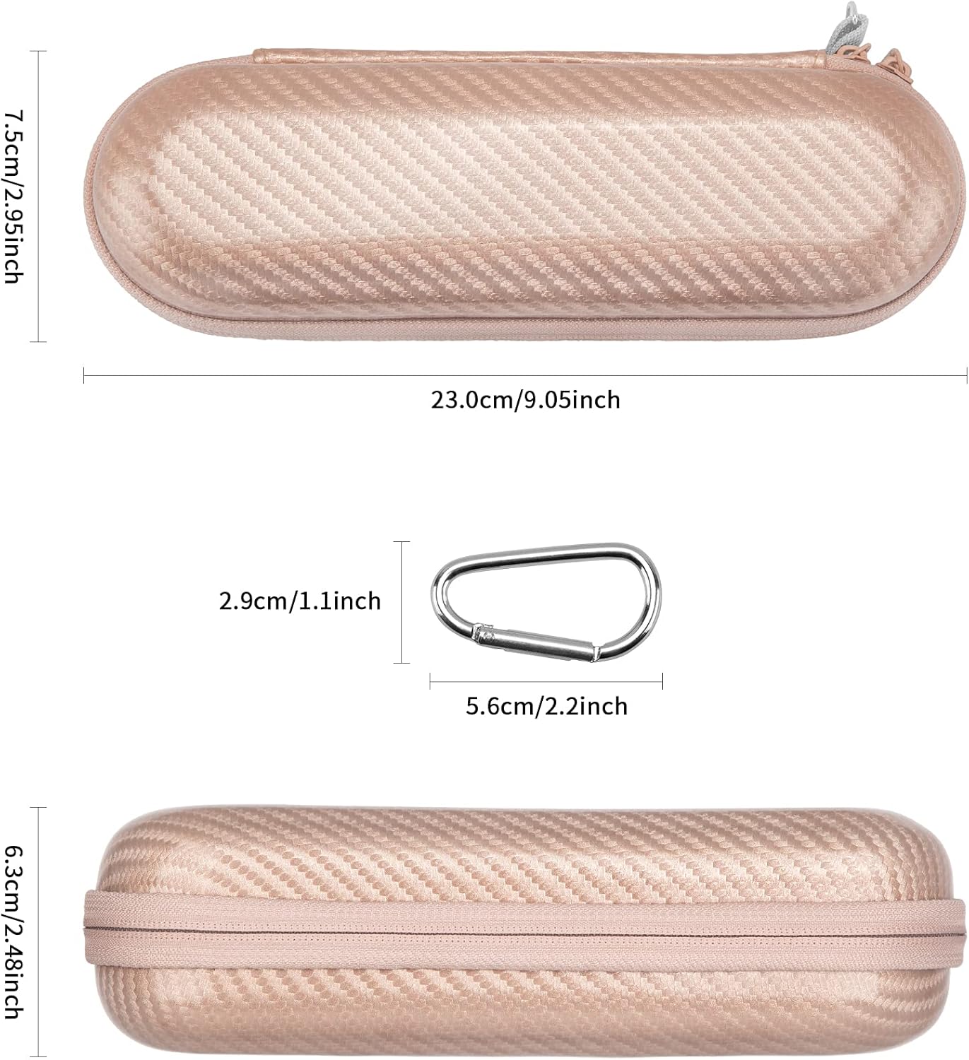 Yinke Travel Case for Oral-B/Oral-B Pro 1000 1500 5000 7000 6000 9600 Smartseries/Philips Sonicare ProtectiveClean/iO Series Electric Toothbrush,Hard EVA Case Protective Cover Storage Bag(Rose golden)