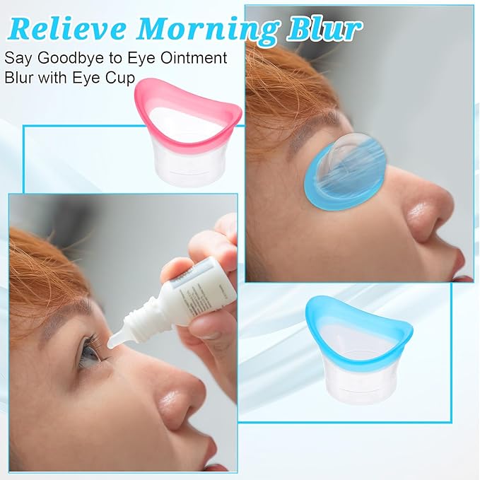 2pcs Eye Wash Cup Eye Wash Bath Kit Eyes wash Cleaner Kit Silicone Eyes Cleaning Cup Tool Manual Portable Eyes Care Tool Eye Cleaner for Eyes Rinse Clean Dust Makeup Irritants Soothing Tired Eye
