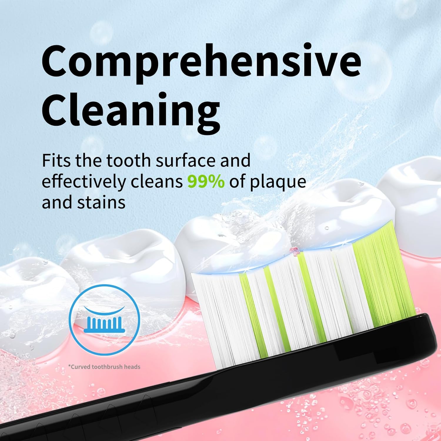 Replacement Toothbrush Heads Compatible with Philips One Sonicare Electric Toothbrush HY1200 HY1100, Tooth Brush Head Black - 10 Pack