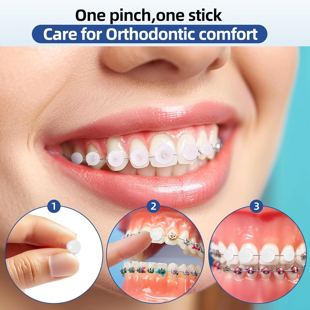 RAZOKO Orthodontic Wax for Braces Wax Dots 120 Individual Hygienic Packaging Dental Wax Mint