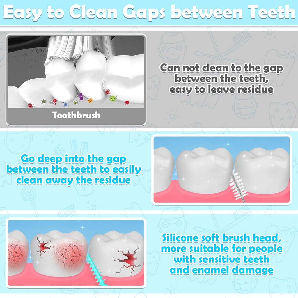 270Pcs Interdental Brush 6 Sizes Braces Brush Soft Bristles 360° Bendable Floss Heads Dental Brushes Between Teeth Gum Braces Cleaning Kit Oral Tooth Cleaning Tool