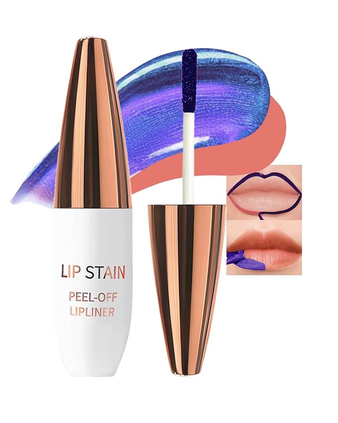 Lip Stain Peel Off, Waterproof Long Lasting Qiciy Tattoo Lip Gloss Color Peel Off Lips Tint Stain, Transfer-Proof Matte Tinted Lips Liner, High Pigmented Tattoo Lipstick Makeup Gift for Women-02 Coral