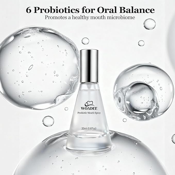 Breath Spray for Fresh Breath, Probiotic Oral Spray for Dry Mouth Relief and Everyday Freshness, Mint Mouth Spray with Gentle Moisturizing Formula, Alcohol-Free Travel Size Oral Care, 20ml (2PC)