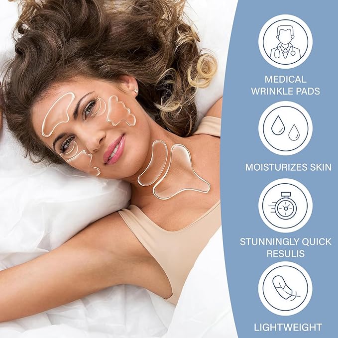 16Pcs Facial Wrinkle Patches, Anti Wrinkle Patches, Silicone Patches for Wrinkles Used to Prevent Fine Lines on The Facial Skin and Remove Wrinkles During Sleep at Night